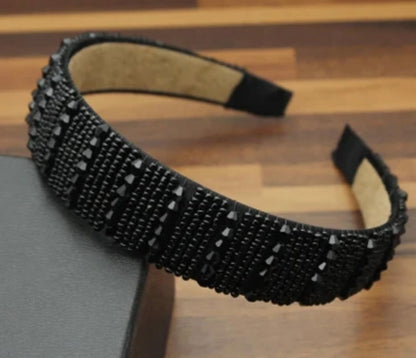 Crystal Beaded Broad Hairbands