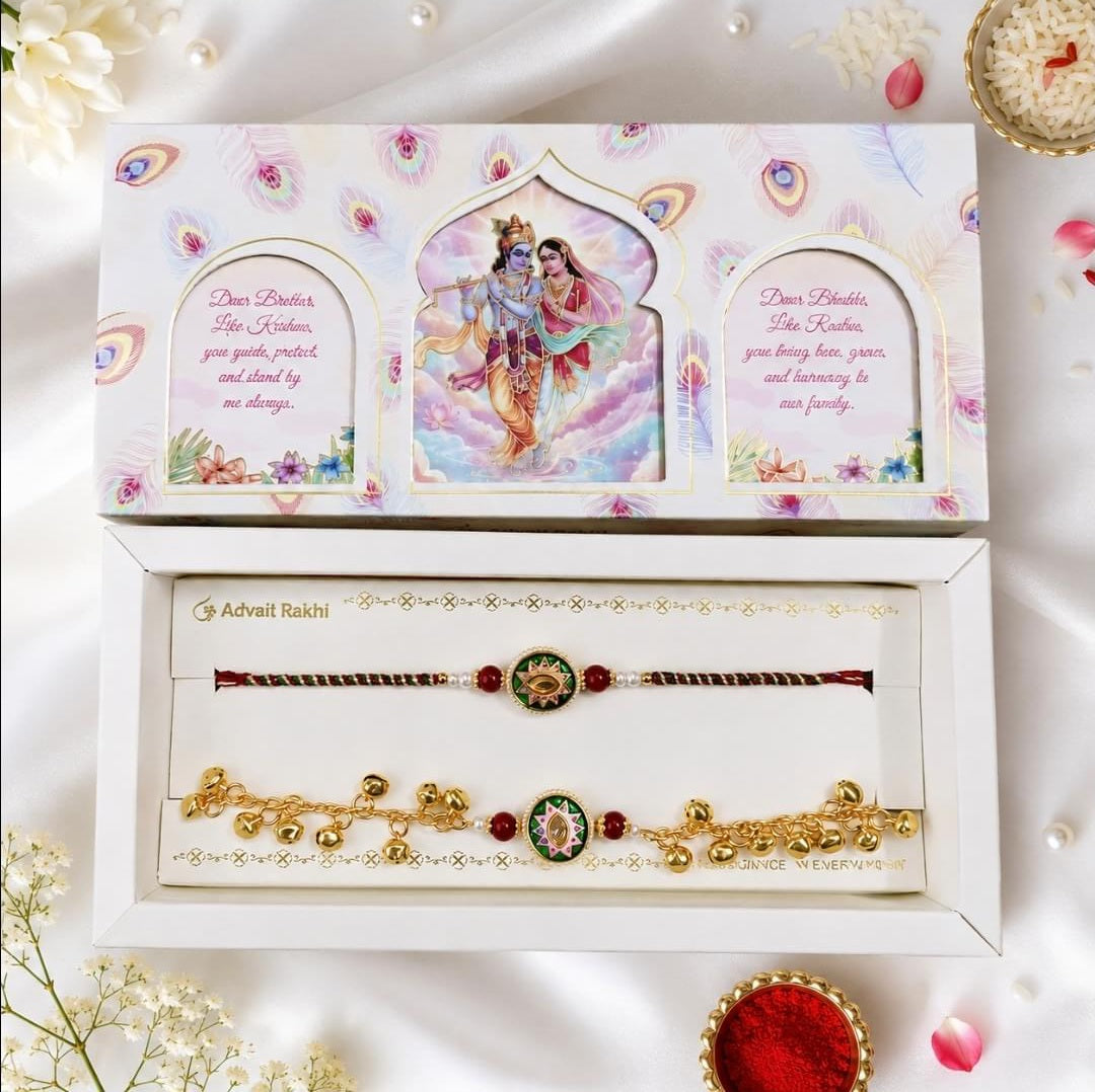 Bhai Bhabhi Rakhi Set with Roli & Beautiful Gift Box | Raksha Bandhan