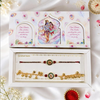 Bhai Bhabhi Rakhi Set with Roli & Beautiful Gift Box | Raksha Bandhan
