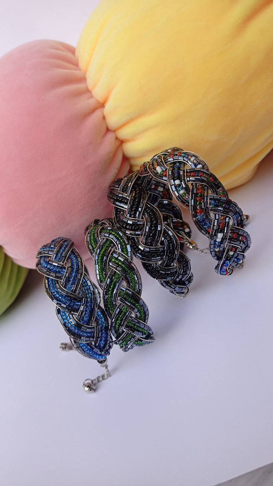 Glass Beads Wire Braided Bracelet