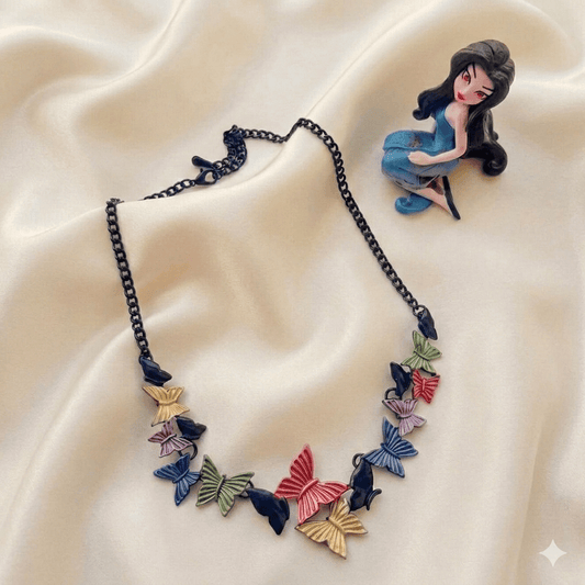Multicolor Butterfly Necklace