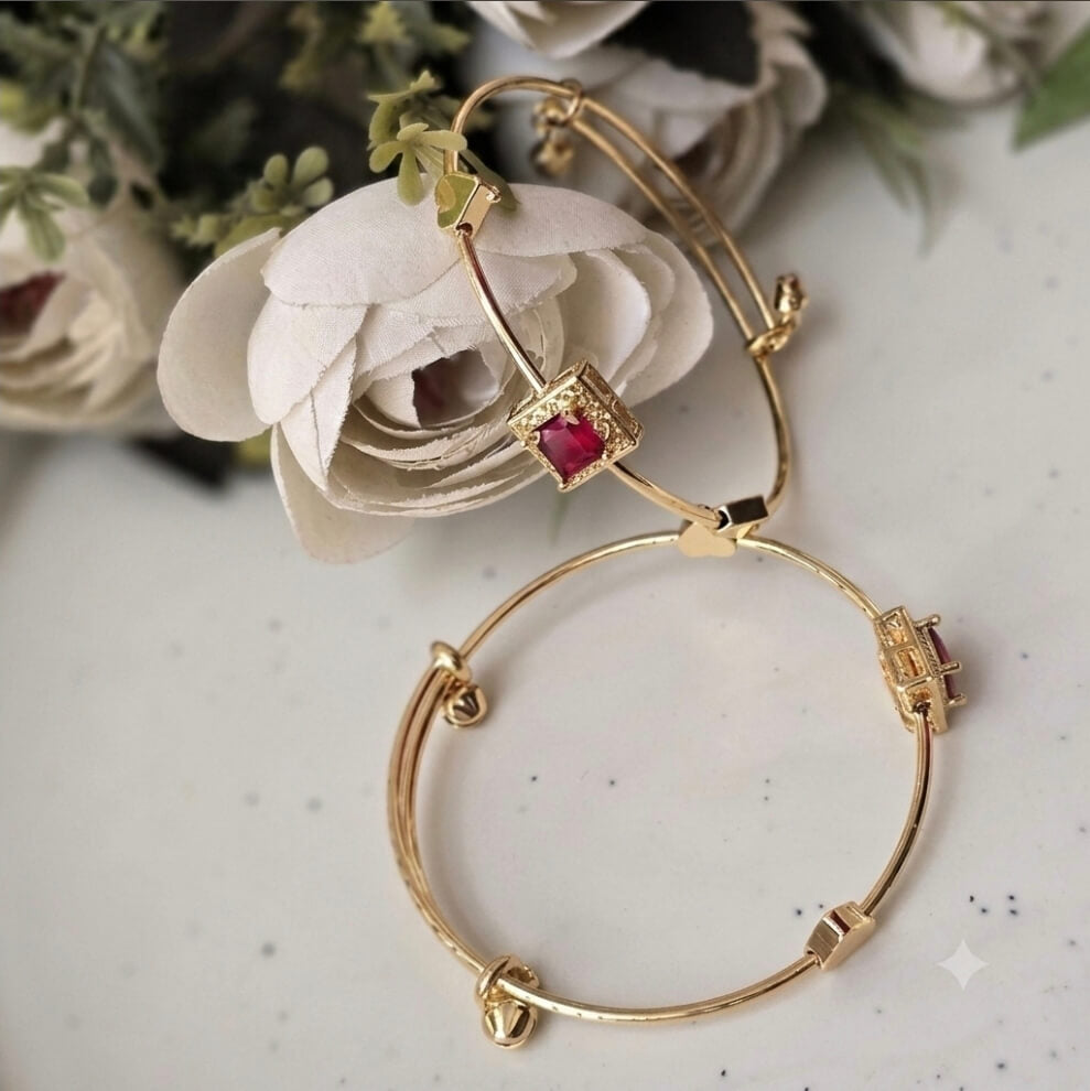 Gold-Tone Designer Adjsutable  Bangles for Women| Minimalist Ethnic & Daily Wear
