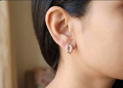 AD studded Rosegold Earrings