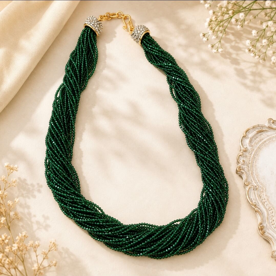 Elegant  Multi-Strand Hydro Beads Necklace for Women | Festive & Party Wear Jewellery
