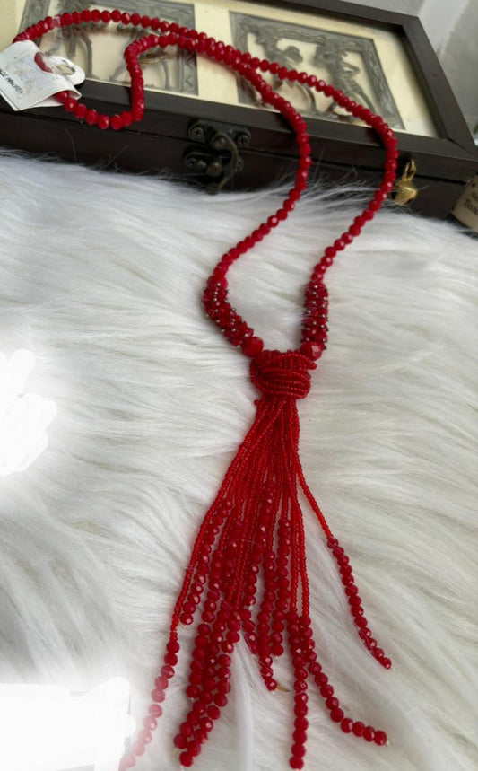 Red Onyx Beads Long Neckpeice