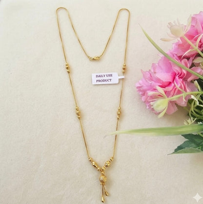 Royal Tassel Anti-Tarnish Chain for Women | Elegant Daily Wear Necklace
