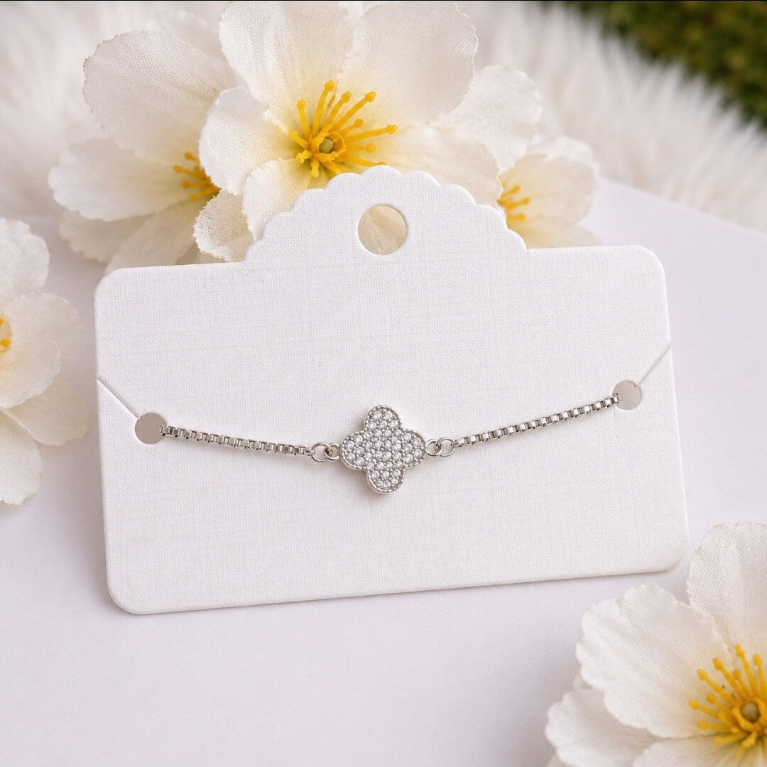 Silver Crystal Chain Bracelet for Women | Elegant Charm Bracelet