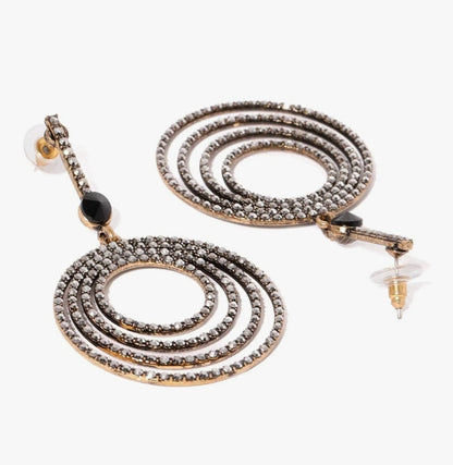 Starry Black Danglers