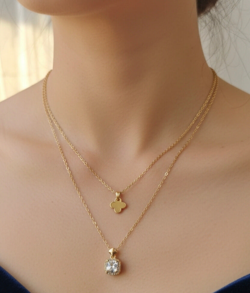 Double Layered Antitarnish Neckpiece