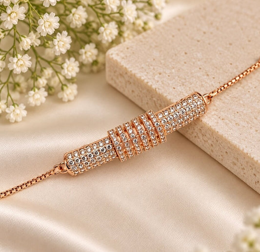 Rose Gold CZ Statement Bracelet | Anti-Tarnish Bracelet