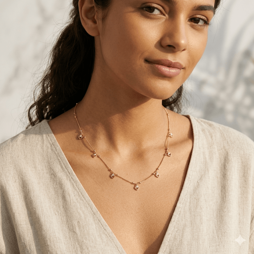 Golden Heart Charm Anti-Tarnish Daily Wear Chain