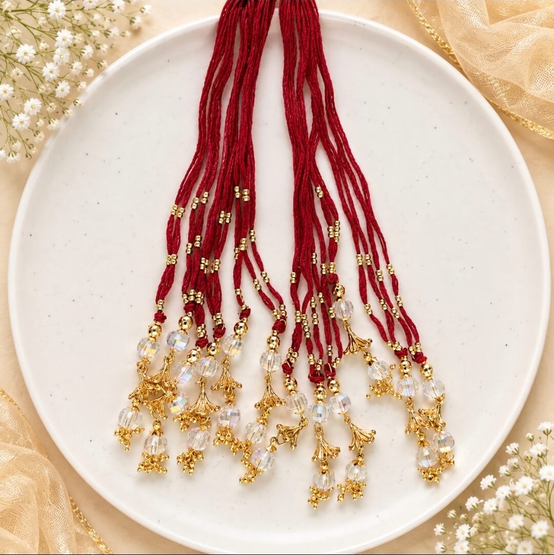 Handcrafted Crystal Bead Lumba Rakhi for Bhabhi (1 Pc) | Designer Bhabhi Rakhi