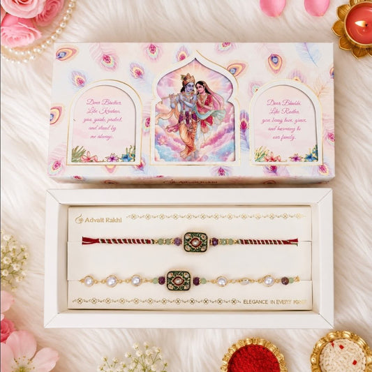 Bhai Bhabhi Rakhi Set with Roli in Beautiful Gift Box | Raksha Bandhan