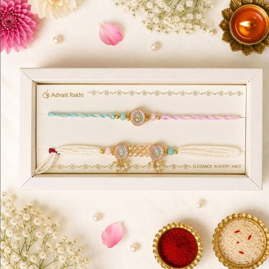 Bhai Bhabhi Rakhi Set with Bracelet, Roli & Beautiful Box Packing | Raksha Bandhan