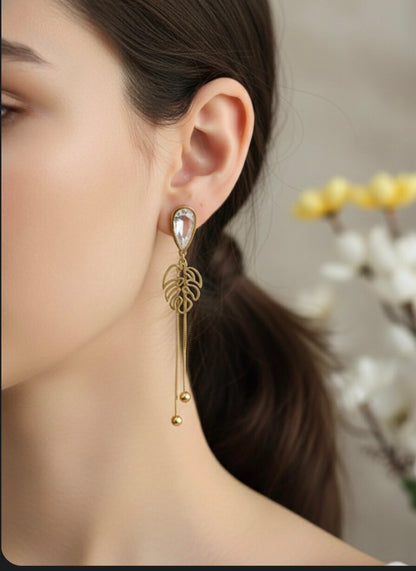 Antitarnish Leaf Drop Earrings