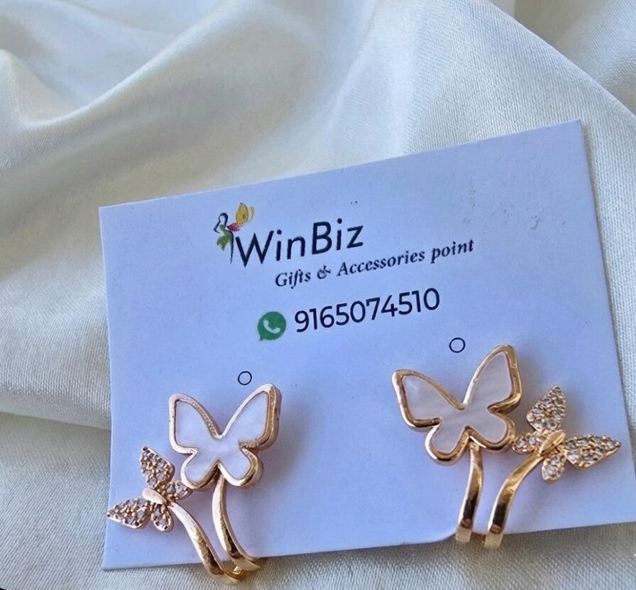 AD Studded Dual Butterfly Studs