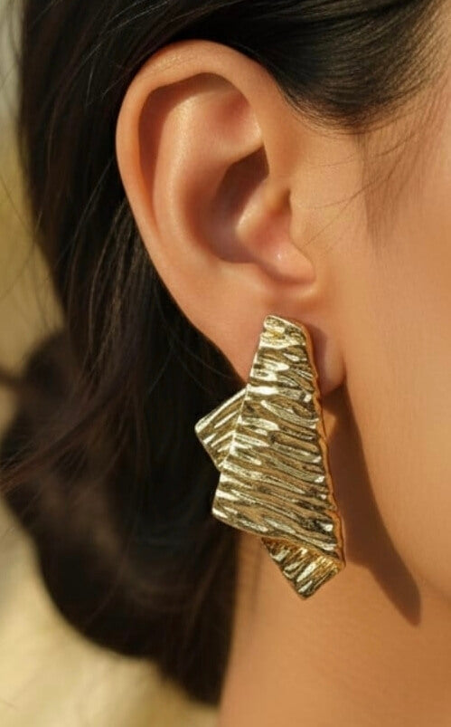 Folded Gold Plated Earrings