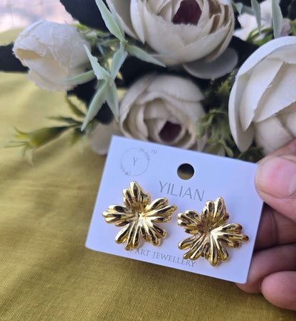 Maple Flower Korean Earrings
