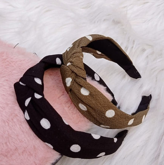 Dotted Knot Hairbands with Inner Lining