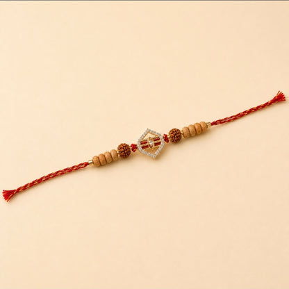 Rudraksha AD Rakhi for Brother | Elegant Raksha Bandhan Rakhi