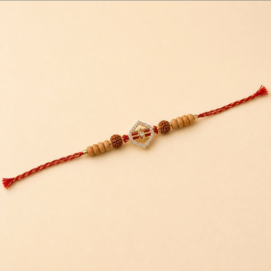 Rudraksha AD Rakhi for Brother | Elegant Raksha Bandhan Rakhi