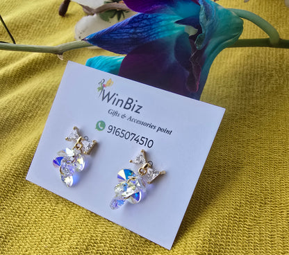 Bow earrings with Crystal Drops