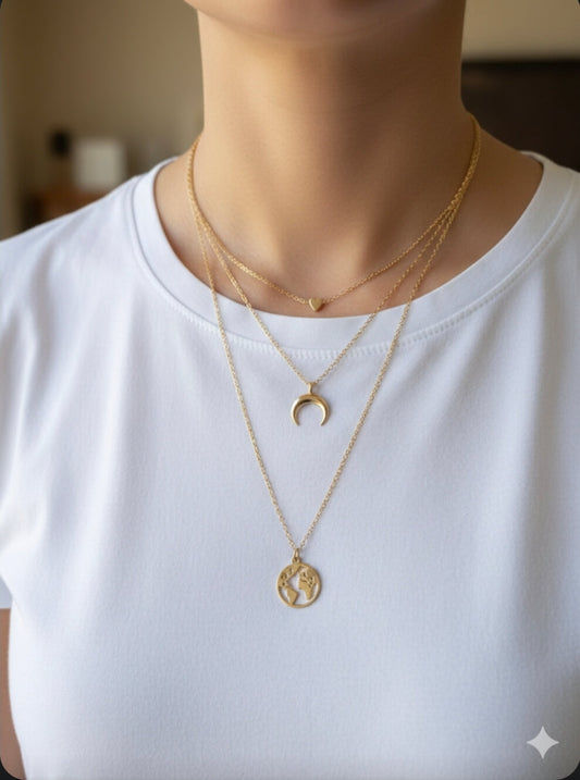 Gold Plated 3 Layered Necklace