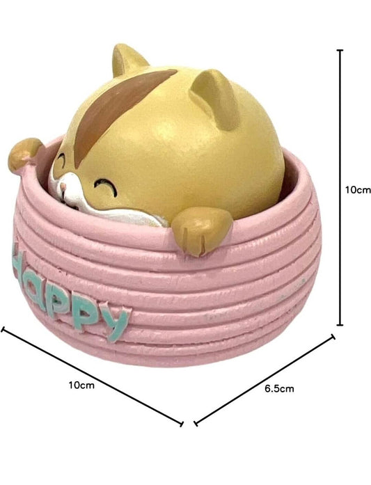 Polyresin Cute Happy Cat Bobblehead Showpiece.