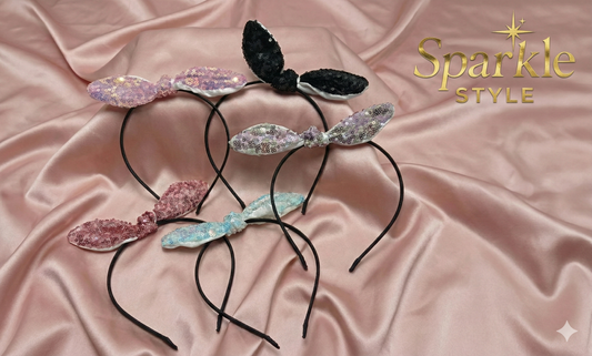 Metal Hairband with Sequin Bow