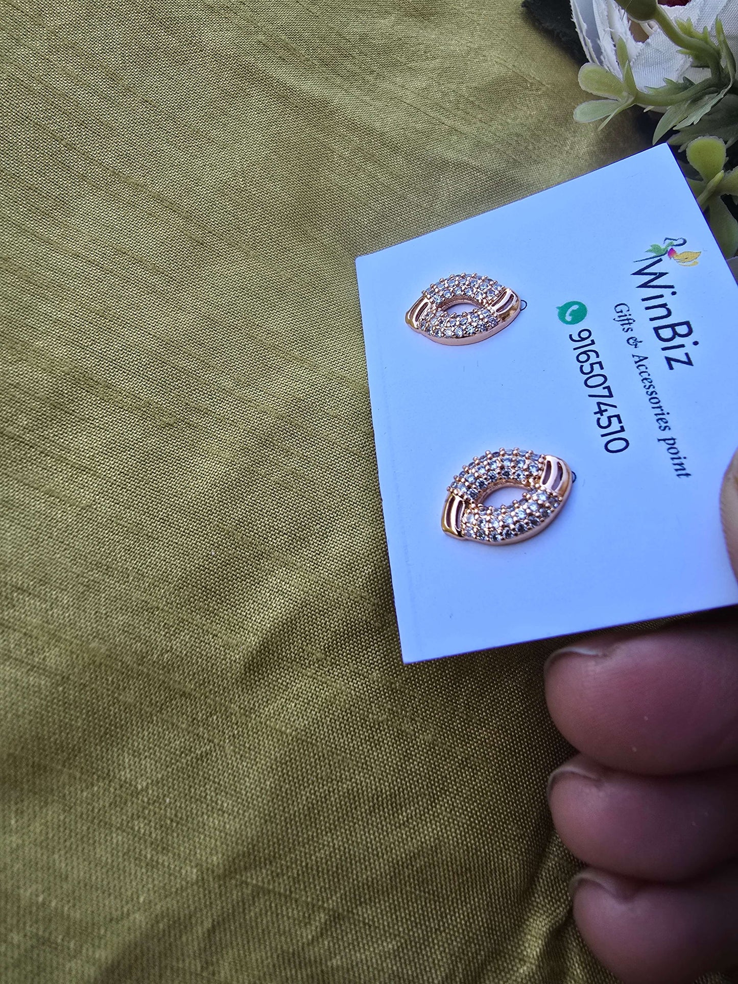 AD studded Rosegold Earrings