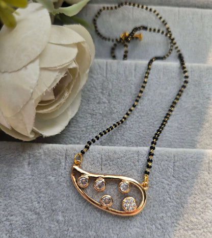 Ambi Shaped Rosegold Mangalsutra