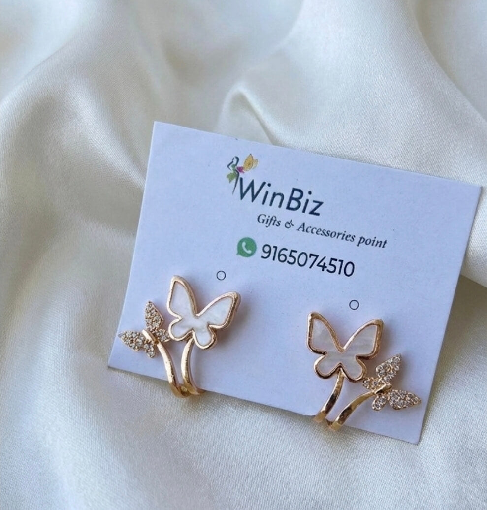 AD Studded Dual Butterfly Studs
