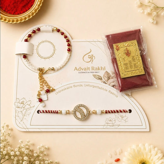 Bhai Bhabhi Rakhi Combo | AD Rakhi for Bhai & Bracelet Rakhi for Bhabhi