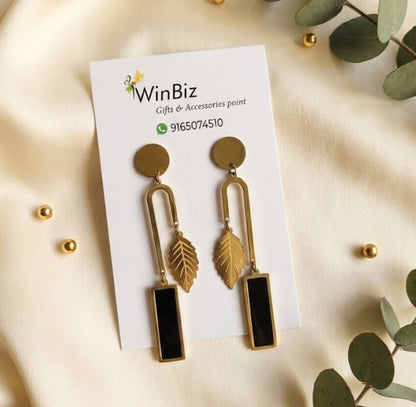 Antitarnish Black Drop Dangle Earrings