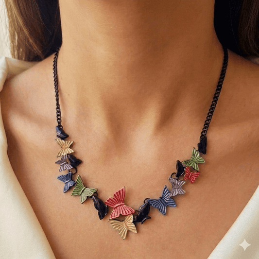 Multicolor Butterfly Necklace